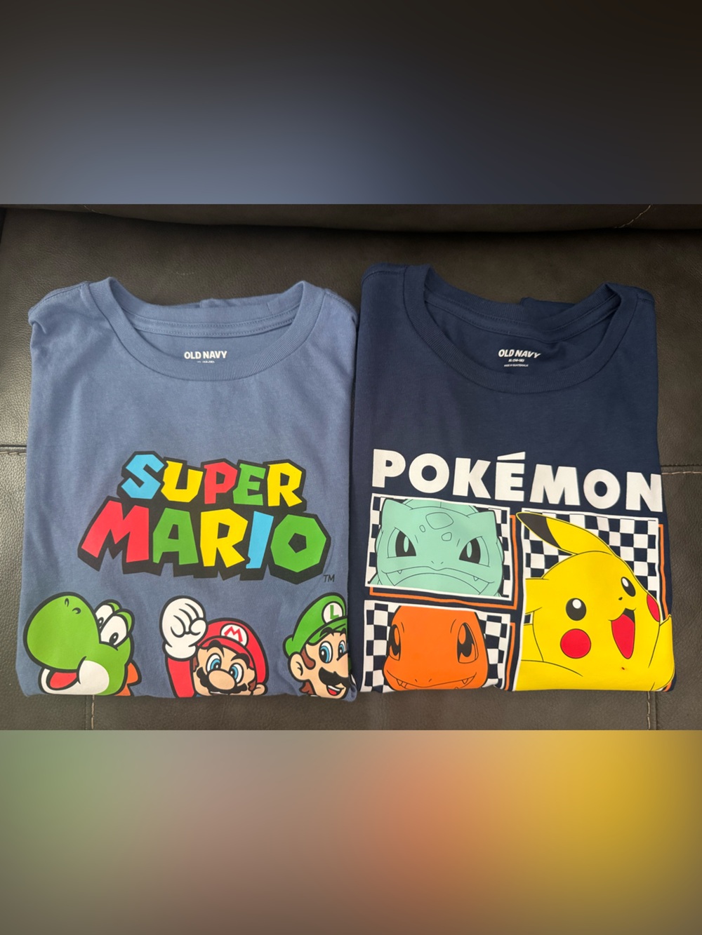 Old Navy Kids' Super Mario & Pokémon Graphic Tees - Blue/Navy